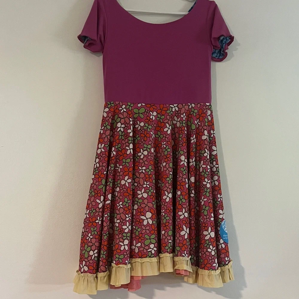 Twirly Girl original reversible Colorful Floral Kids Dress - Picture 5 of 10